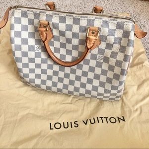 Louis Vuitton Speedy White Azure Purse